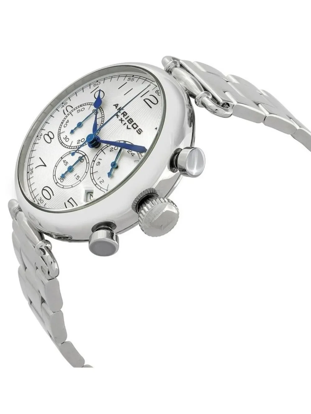 NWT Akribos XXIV Akribos Grandiose Chronograph Silver Dial Men's Watch